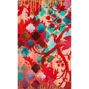 RED & TEAL GILDED AGE II by Heather Robinson , Item#CG001656C, Matte Canvas, Art, Giclée on Canvas, Vertical, Small