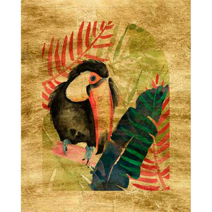 LUSTR TOUCAN PALMS II by Jennifer Paxton Parker , Item#CG001908C, Matte Canvas, Art, Giclée on Canvas, Vertical, Small