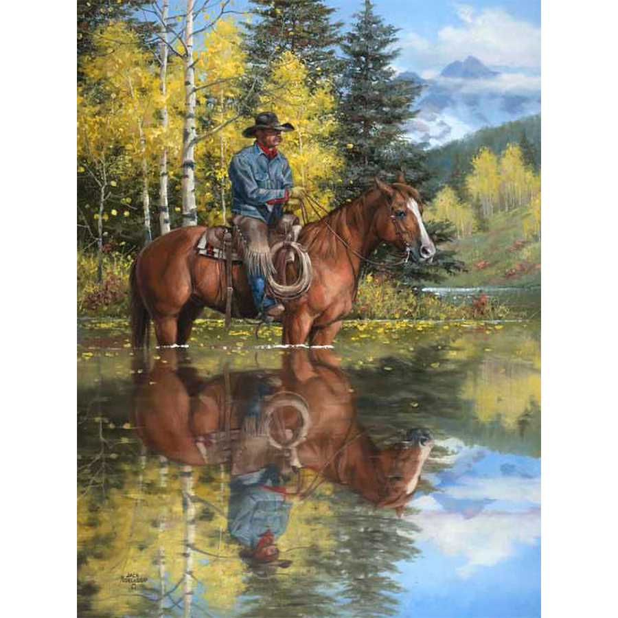 A GOOD PLACE TO STOP AND REFLECT by Jack Sorenson , Item#CG002050C, Matte Canvas, Art, Giclée on Canvas, Vertical, Small