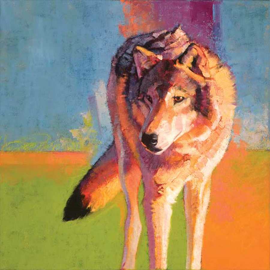WOLF STUDY III by Julie T. Chapman , Item#CG002095C, Matte Canvas, Art, Giclée on Canvas, Square, Small