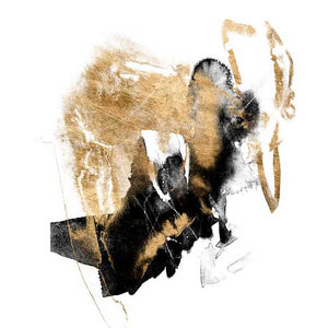 BLACK & GOLD SPLASH I by Jennifer Goldberger , Item#CG002277C, Matte Canvas, Art, Giclée on Canvas, Vertical, Small