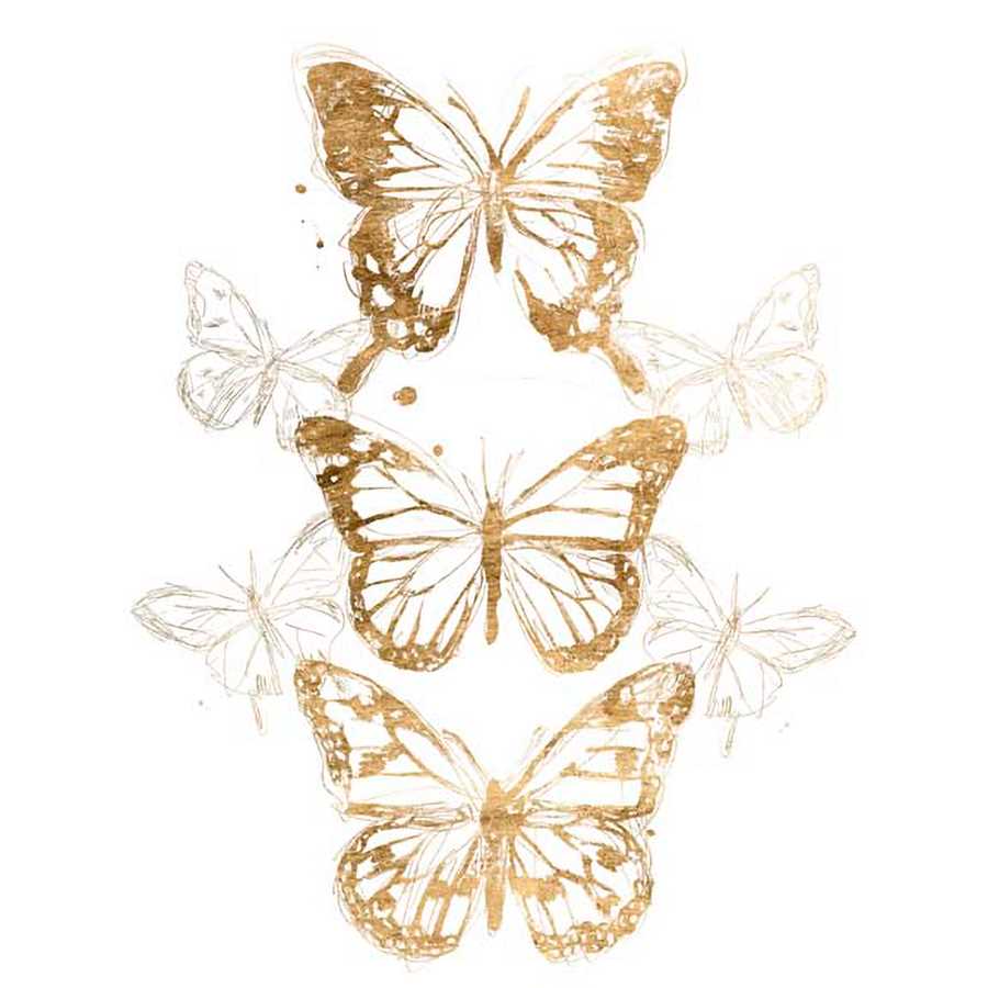 GOLD BUTTERFLY CONTOURS I by June Erica Vess , Item#CG002329C, Matte Canvas, Art, Giclée on Canvas, Vertical, Small