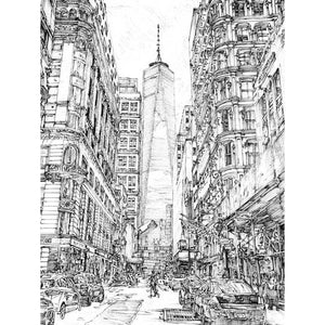 CITY IN BLACK & WHITE I by Melissa Wang , Item#CG002398C, Matte Canvas, Art, Giclée on Canvas, Vertical, Small