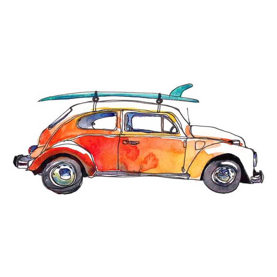 SURF CAR V by Paul Mccreery , Item#CG002454C, Matte Canvas, Art, Giclée on Canvas, Horizontal, Small