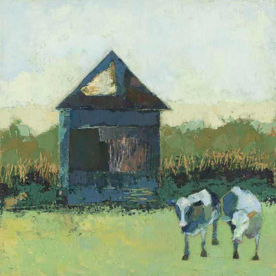 CROOKED COW BARN by Sue Jachimiec , Item#CG002839C, Matte Canvas, Art, Giclée on Canvas, Square, Small