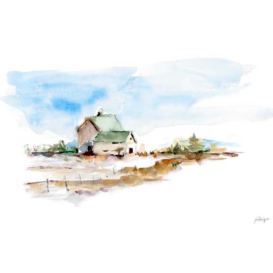 PRAIRIE FARMHOUSE I by Ethan Harper , Item#CG003695C, Matte Canvas, Art, Giclée on Canvas, Horizontal, Small