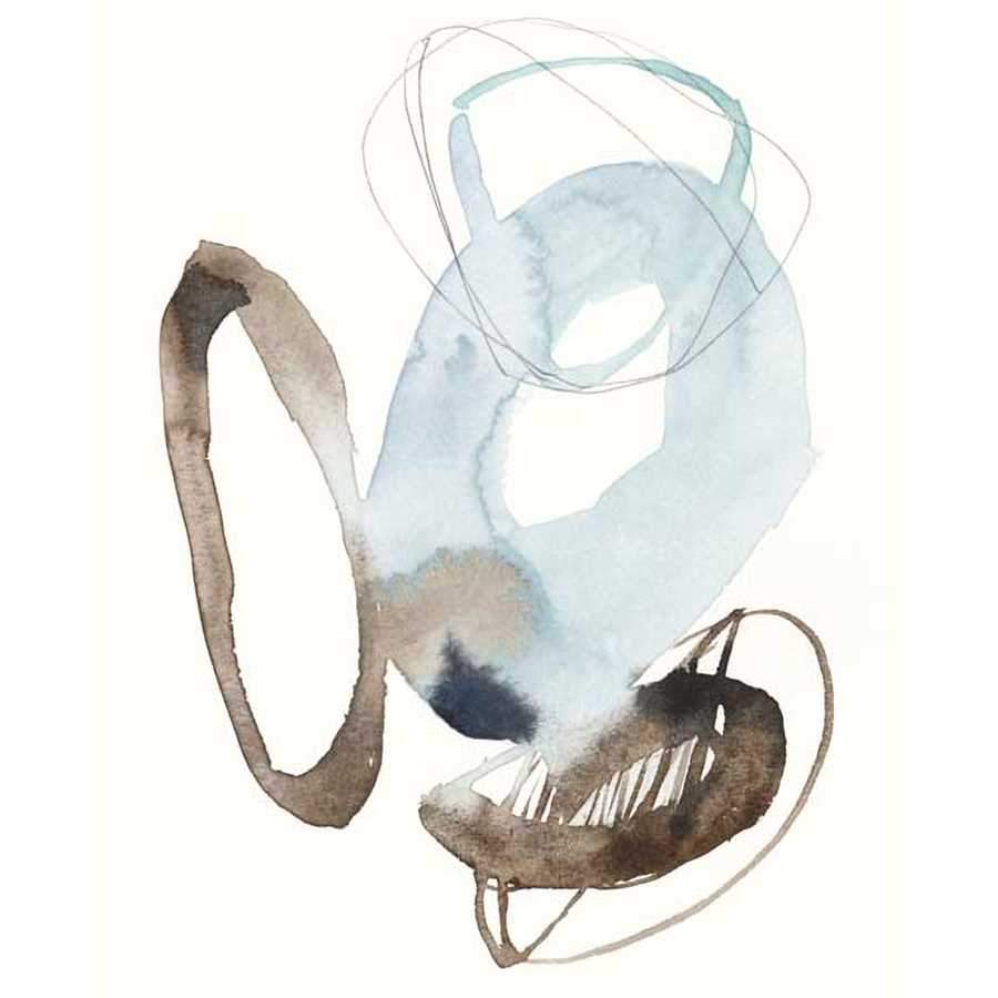 BLUE & UMBER ROUNDS I by Jennifer Goldberger , Item#CG004034C, Matte Canvas, Art, Giclée on Canvas, Vertical, Medium