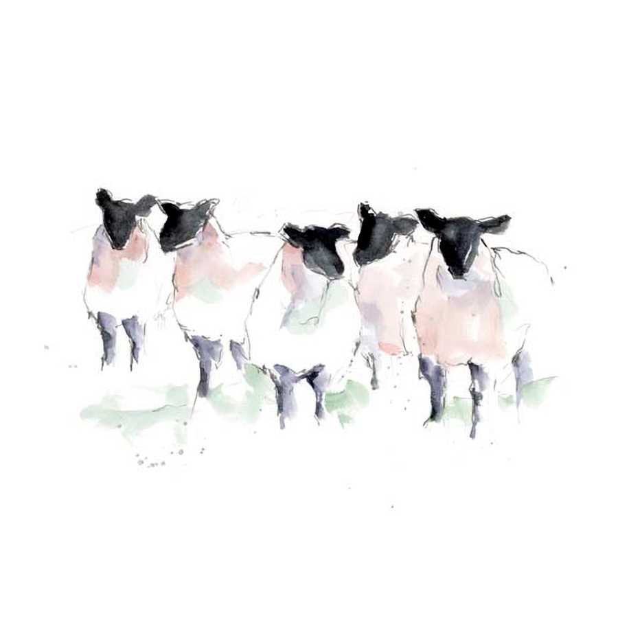 MINIMALIST WATERCOLOR SHEEP I by Ethan Harper , Item#CG004937C, Matte Canvas, Art, Giclée on Canvas, Horizontal, Small