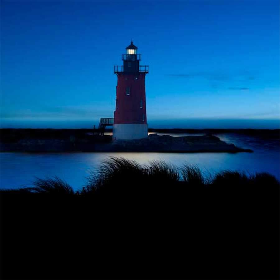 LIGHTHOUSE AT NIGHT IV by James Mcloughlin, Item#CG005400P, Matte Paper, Art, Giclée on Paper, Square, Small