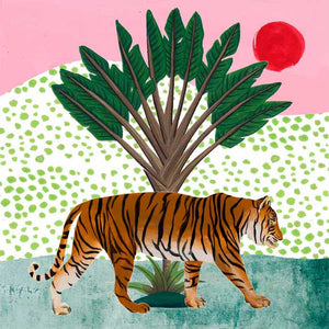 TIGER AT SUNRISE I by Melissa Wang, Item#CG005849P, Matte Paper, Art, Giclée on Paper, Square, Small