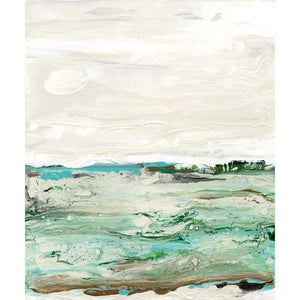 MINT & AQUA HORIZON I by Lila Bramma , Item#CG007018C, Matte Canvas, Art, Giclée on Canvas, Vertical, Small