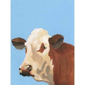 COW-DON BLEU I by Regina Moore , Item#CG007139P, Matte Paper, Art, Giclée on Paper, Vertical, Small