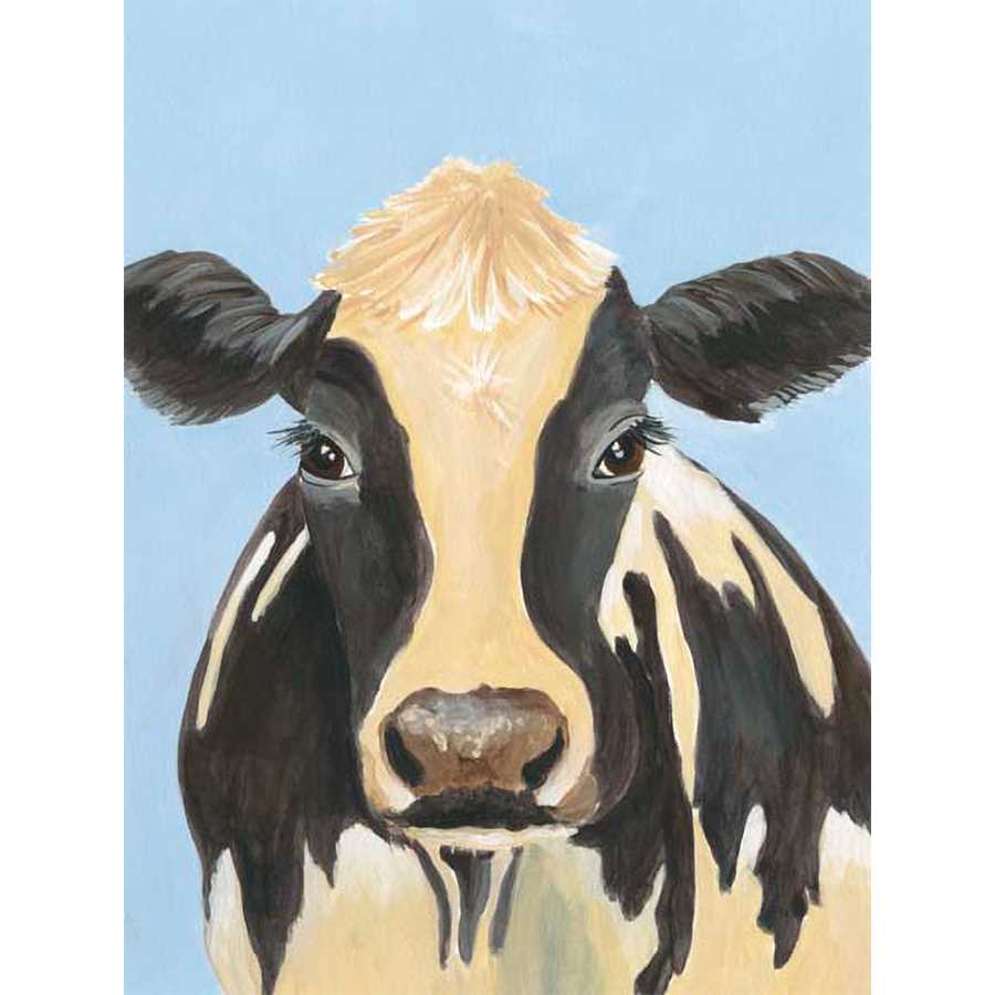 COW-DON BLEU II by Regina Moore , Item#CG007140C, Matte Canvas, Art, Giclée on Canvas, Vertical, Small
