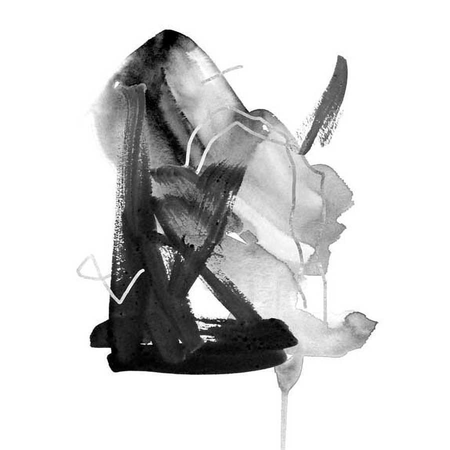 BLACK & GREY COLLIDE II by Melissa Wang , Item#CG007576C, Matte Canvas, Art, Giclée on Canvas, Vertical, Small