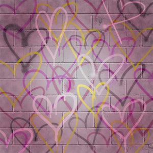 GRAFFITI HEARTS II by Grace Popp , Item#CG007842C, Matte Canvas, Art, Giclée on Canvas, Square, Small