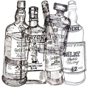 WHISKEY WEDNESDAYS I by Jennifer Paxton Parker, Item#CG011953P, Matte Paper, Art, Giclée on Paper, Square, Small