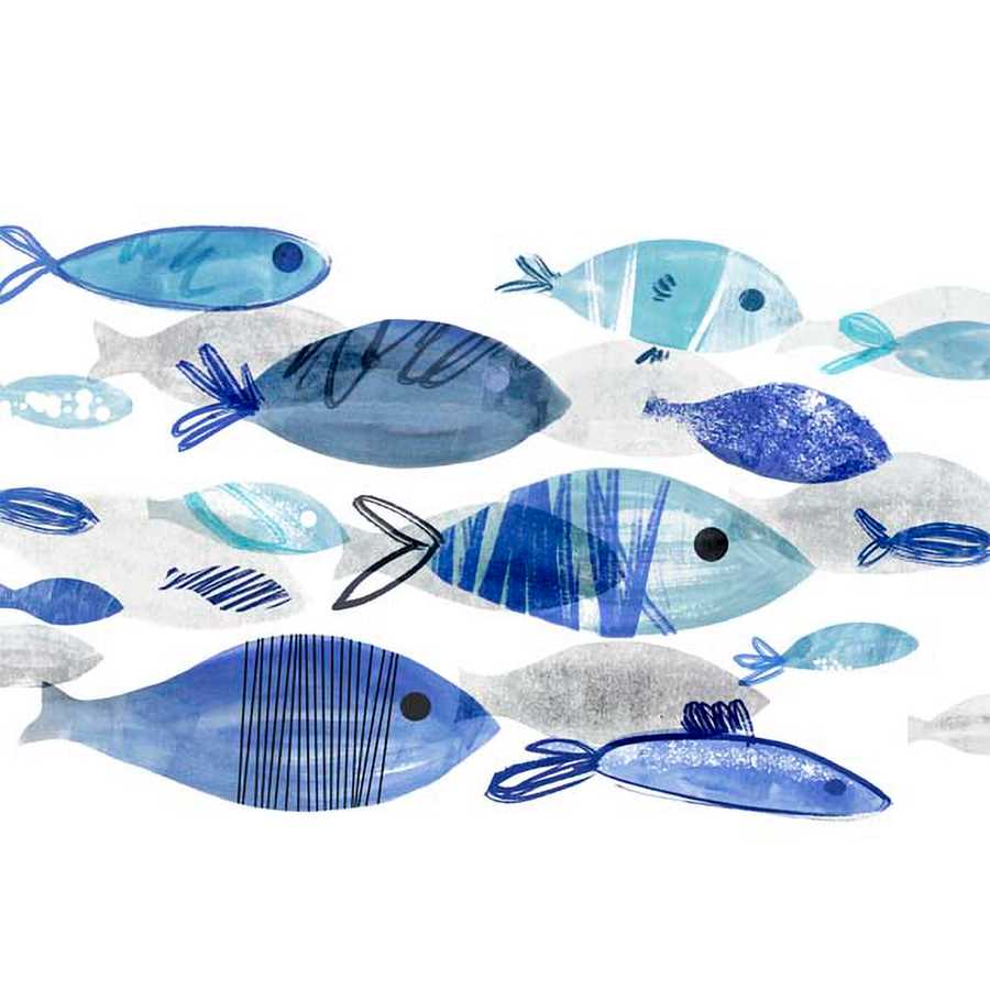 FISH PARADE I by Annie Warren, Item#CG012592P, Matte Paper, Art, Giclée on Paper, Horizontal, Small