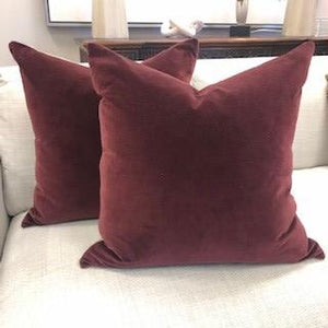 Burgundy Velvet Pillow Set of 2
