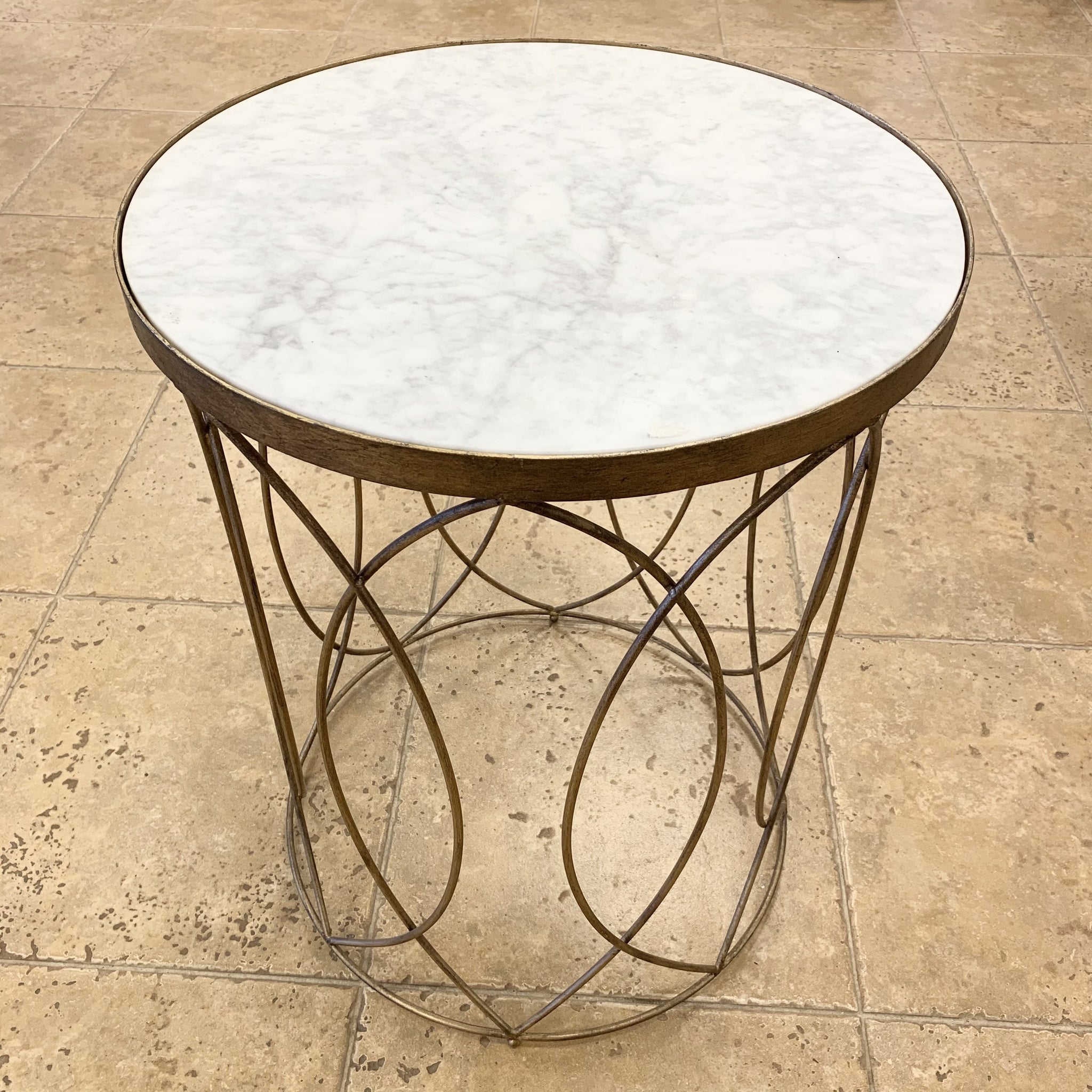 White Marble Top Side Table