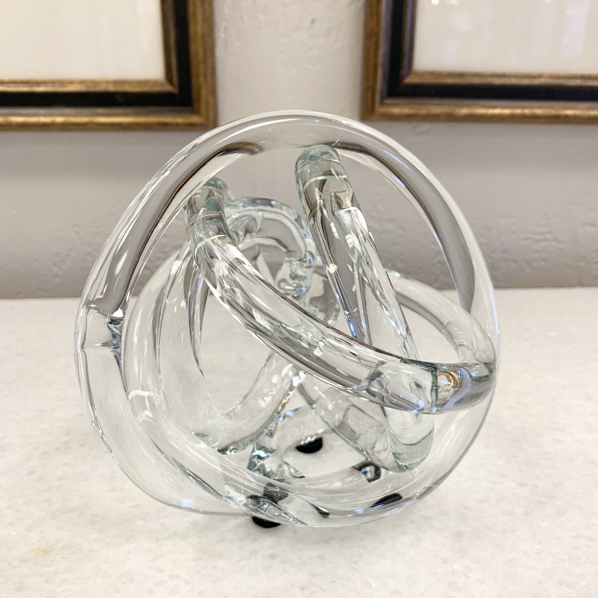 Clear Glass Knot Sculpture
