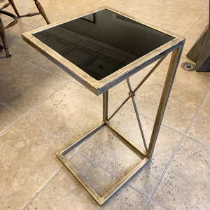 Black Glass Topped Side Table