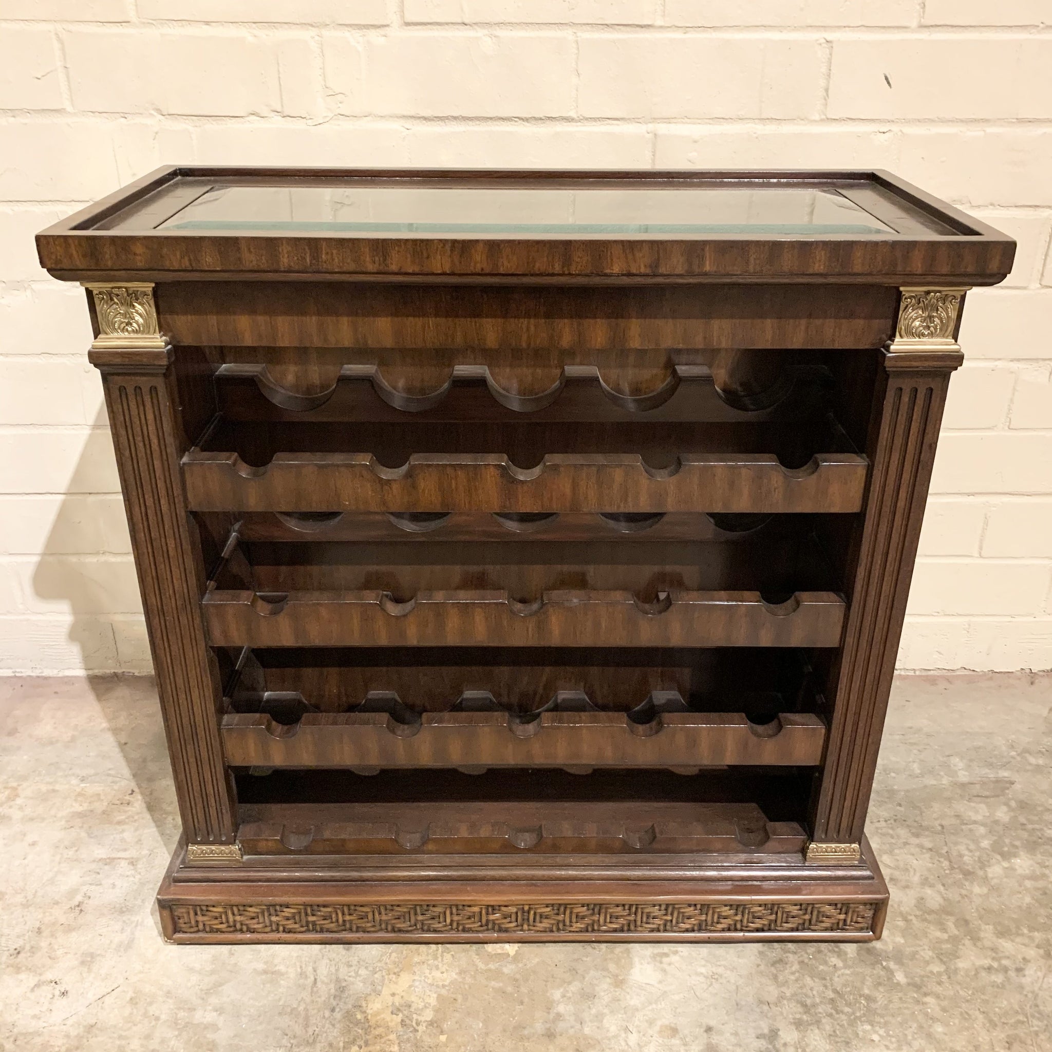 Imported Wine Cabinet With Brass Accents