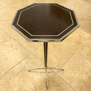Stainless Steel and Ebony Side Table