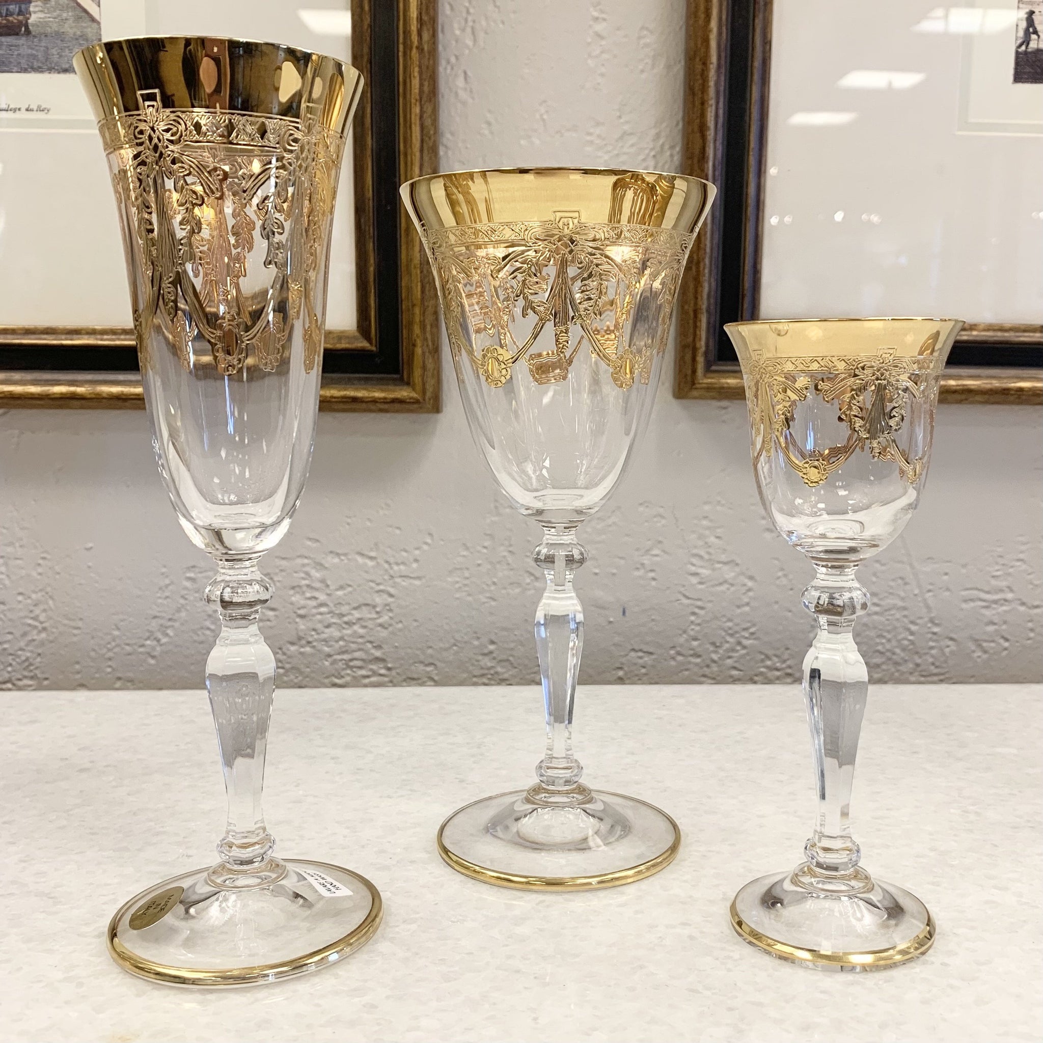 Imported 3 Piece Clear Non-Lead Crystal Stemware Set (Made in Italy)