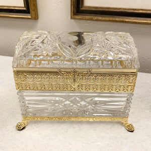 Imported Small, Clear Non-Lead Crystal Box (Made in Italy)