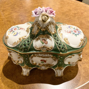 Imported Green Porcelain Floral Box