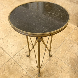 Imported Bronze French Table w/Fossil Stone Top